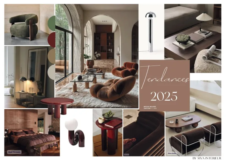 #TendanceDéco2025 #MochaMousse #Pantone2025 #IntérieurChaleureux #DesignÉlégant #SlowLiving#Planchetendance